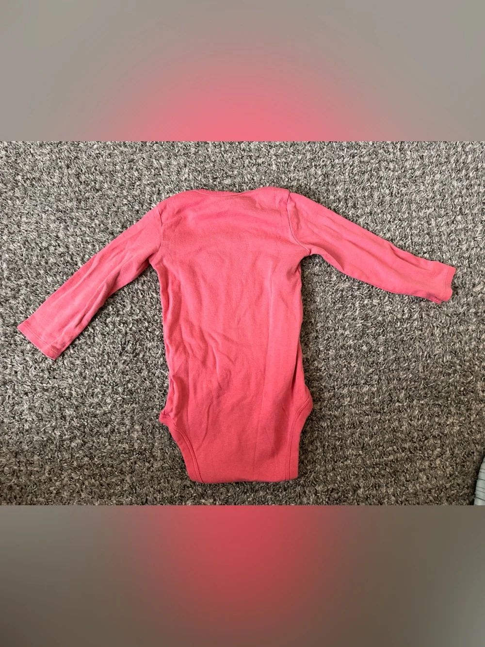18M Carter's Coral Pink Long Sleeve Baby Bodysuit
